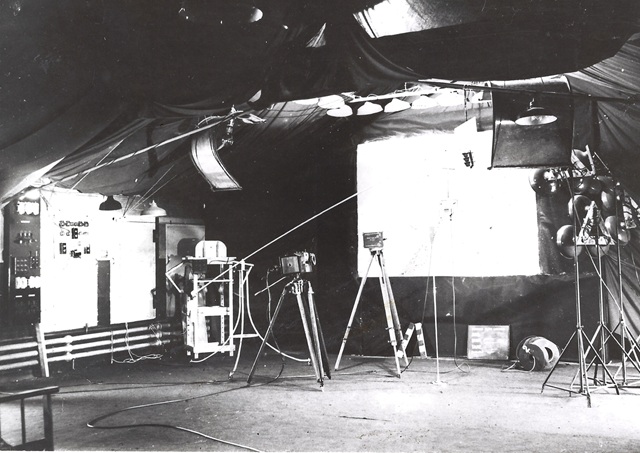 Tontine Street studion interior 1935, heavy felt drapes were used as soundproofing